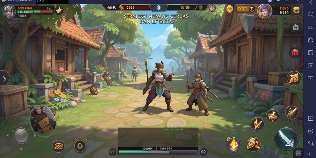 Tampilan gameplay seru dan strategis di 66K.