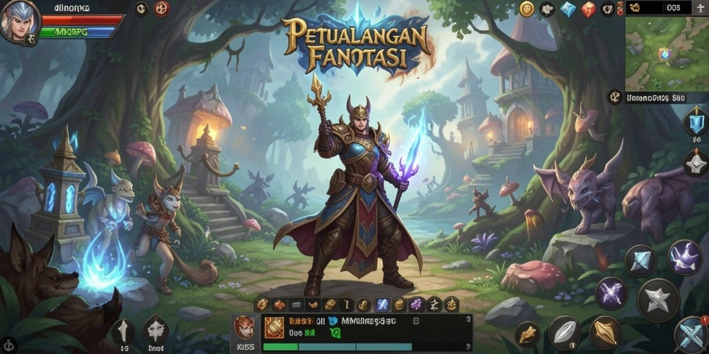 Tangkapan layar menampilkan pertarungan epik dalam game MMORPG.