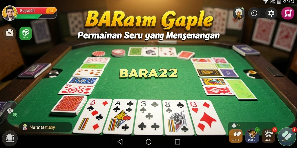 Tampilan gameplay Gaple yang seru dan interaktif di BARA22.