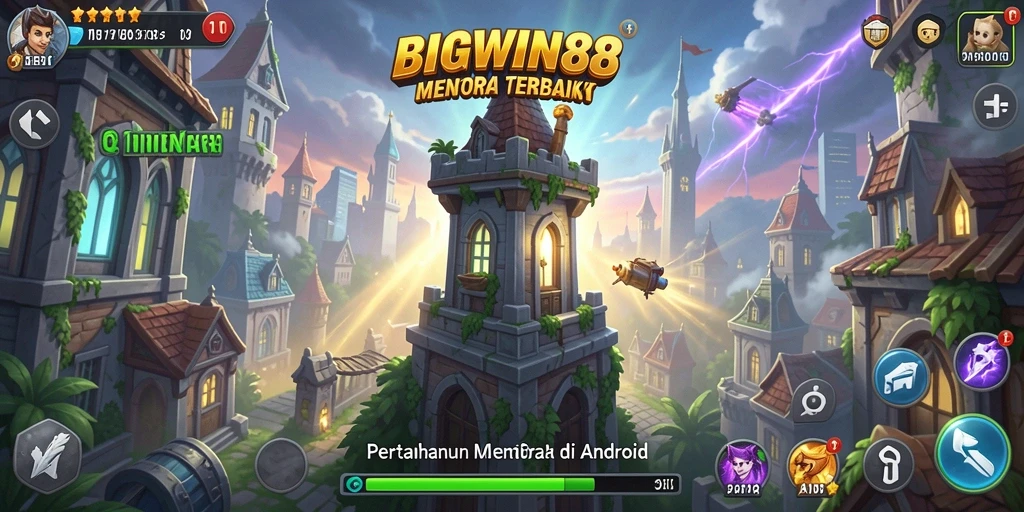 Tangkapan layar gameplay menampilkan pertahanan menara yang strategis.