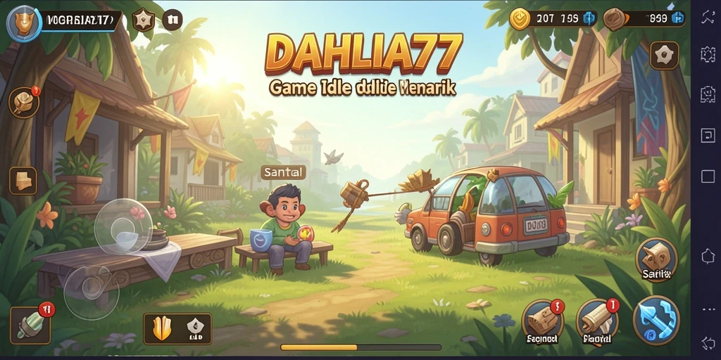 Screenshot menunjukkan gameplay santai di DAHLIA77.