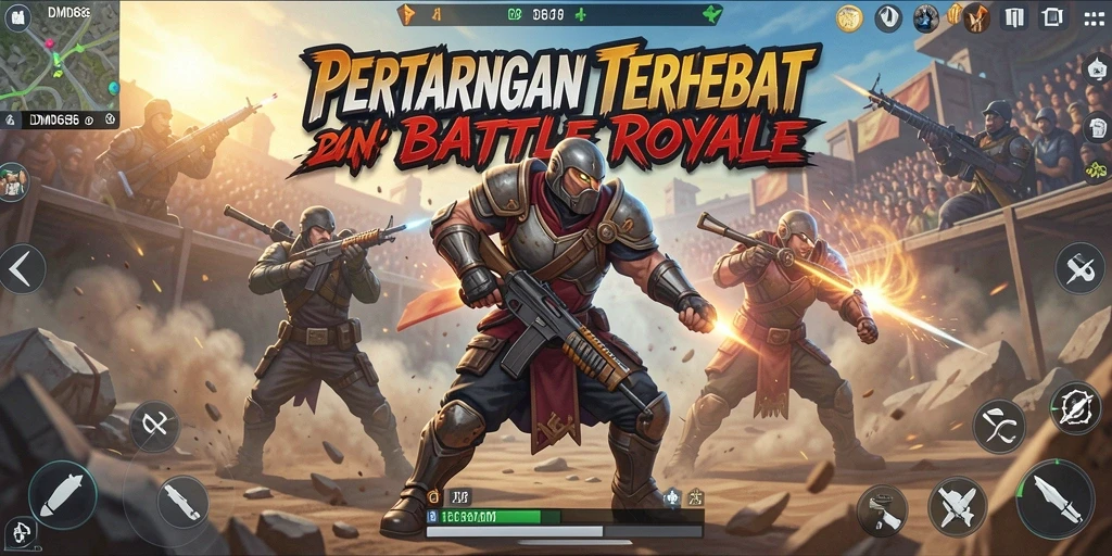 Tampilan menarik gameplay DMD686 dalam pertarungan Battle Royale.