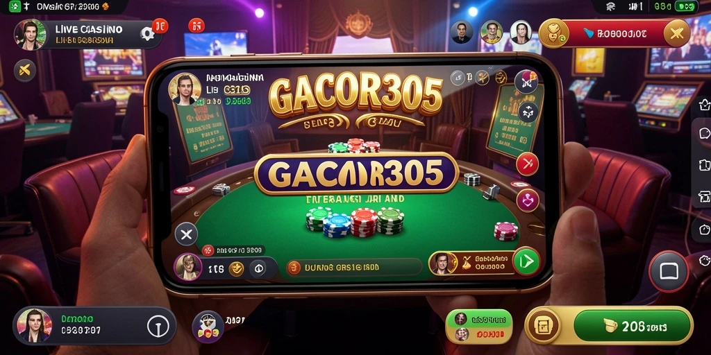 Tampilan permainan Live Casino di GACOR305 dengan dealer profesional.