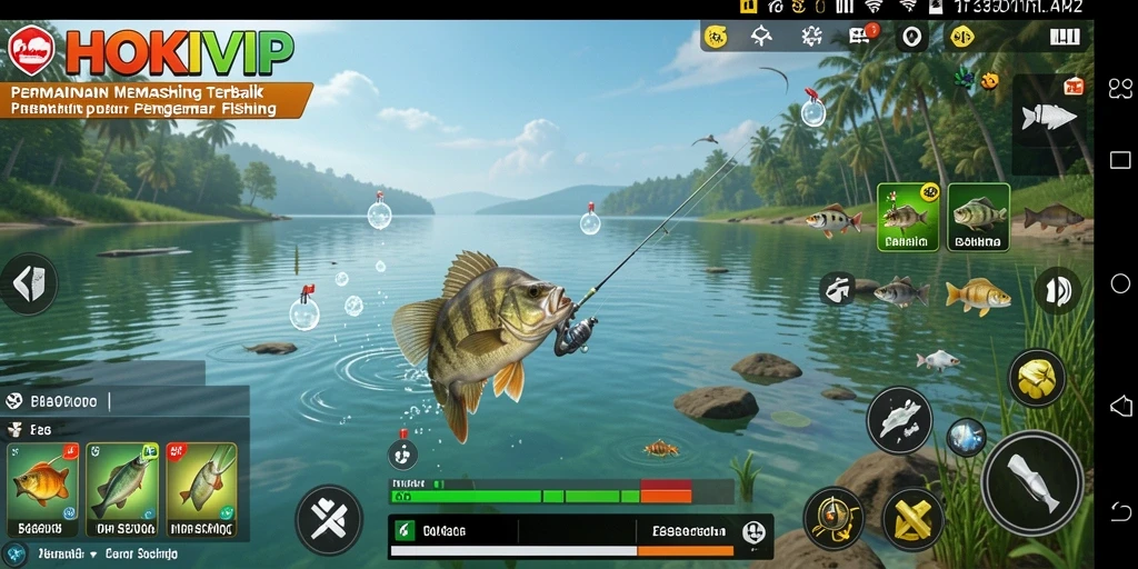Gameplay HOKIVIP yang menarik dalam memancing ikan.