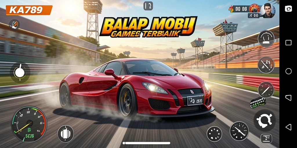 Tampilan gameplay balap mobil yang mendebarkan di KA789.