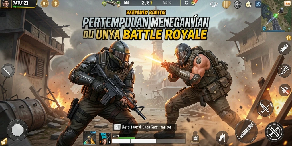 Tampilan menarik dari gameplay RATU123 dalam mode battle royale.