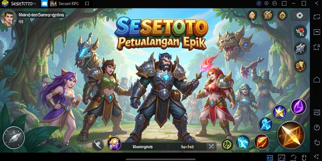 Menampilkan aksi seru dalam pertarungan RPG SESETOTO.