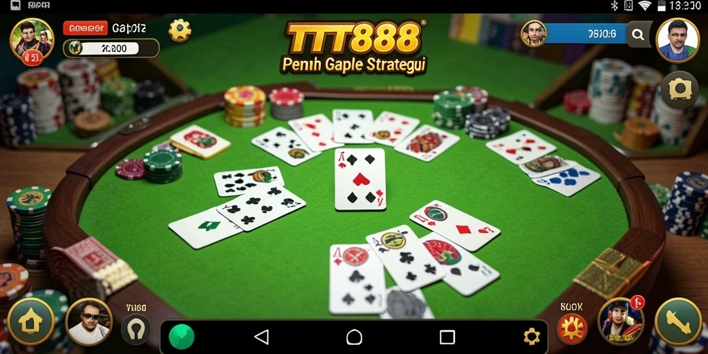 Screenshot gameplay TTT888 yang menampilkan suasana seru permainan Gaple.