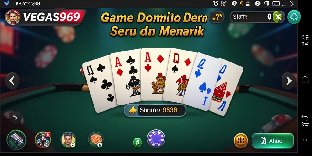 Tampilan gameplay seru dalam VEGAS969, nikmati keseruan bermain domino.